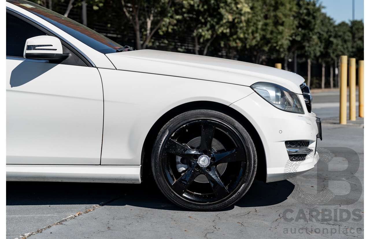 9/2013 Mercedes Benz C180 W204 AMG Package MY14 2d Coupe Polar White Turbo 1.6L