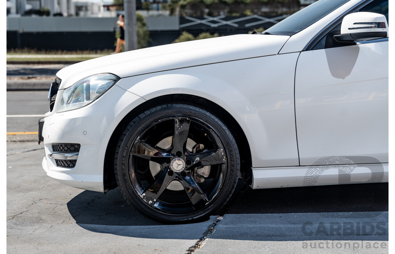 9/2013 Mercedes Benz C180 W204 AMG Package MY14 2d Coupe Polar White Turbo 1.6L