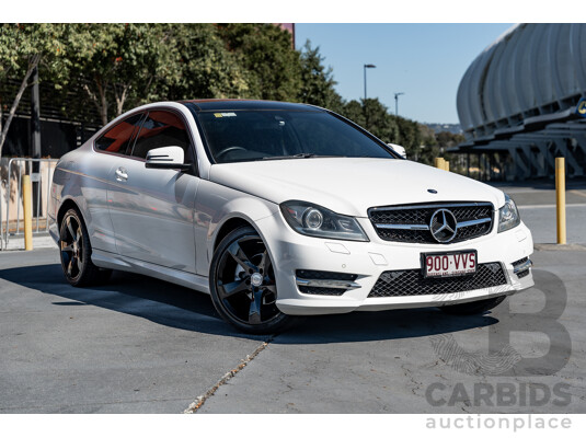 9/2013 Mercedes Benz C180 W204 AMG Package MY14 2d Coupe Polar White Turbo 1.6L