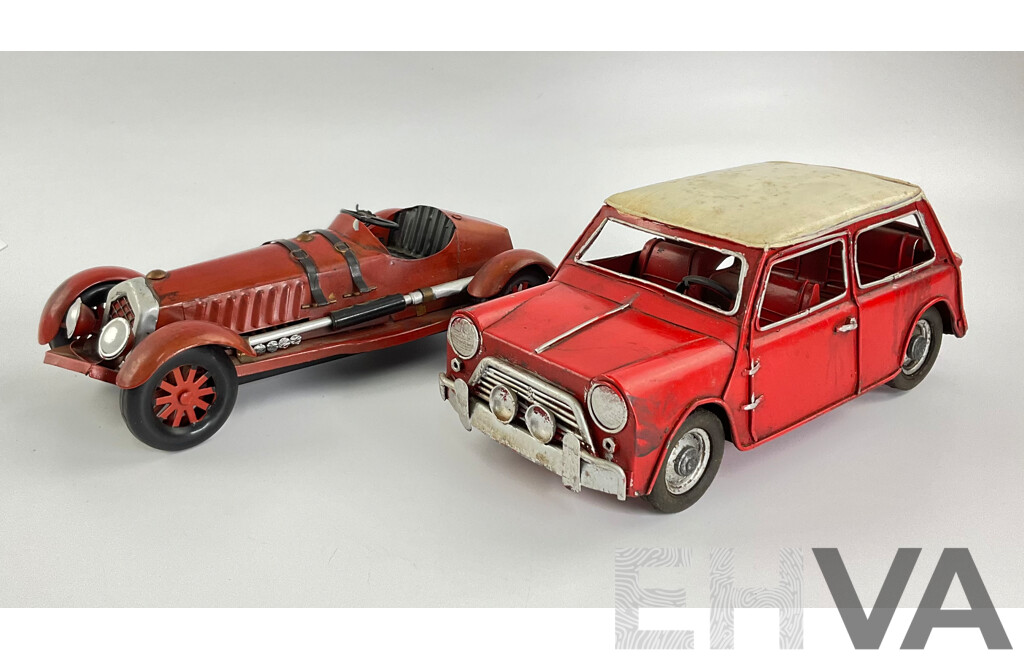 Boyle Industries Steel Display Cars, Morris Mini and Sports Coupe