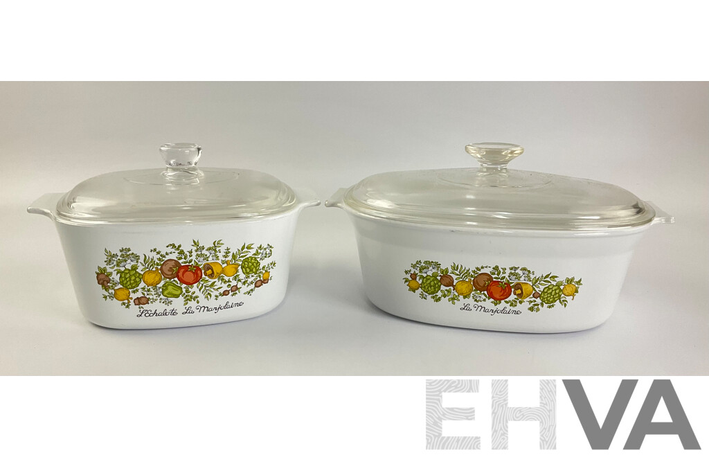 Vintage Corning Ware Spice of Life Cassarole Dishes with Lids