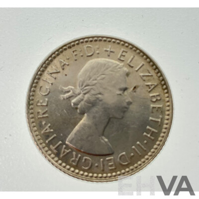 Australian 1949 Silver Threepence with Die Crack in 'P' 1950 Penny Doubling in 19, 1961 Sixpence with Obverse Die Crack