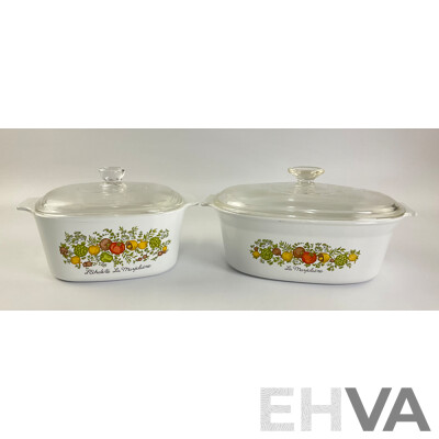 Vintage Corning Ware Spice of Life Cassarole Dishes with Lids