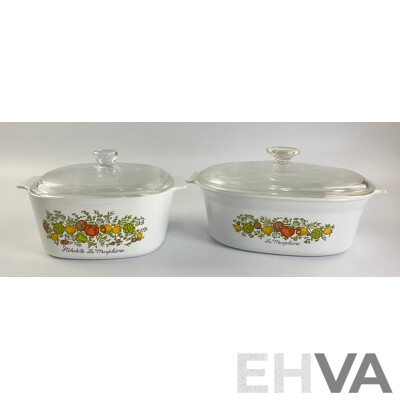 Vintage Corning Ware Spice of Life Cassarole Dishes with Lids