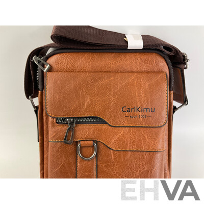 Carl Kimu Leather Tote Bag with Three Faux Leather Wallets