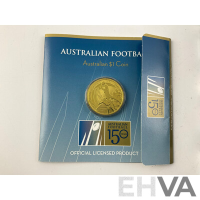 One Hundred Years of Australian Football Book with Perth Mint One Dollar, Australian Football 150 Years