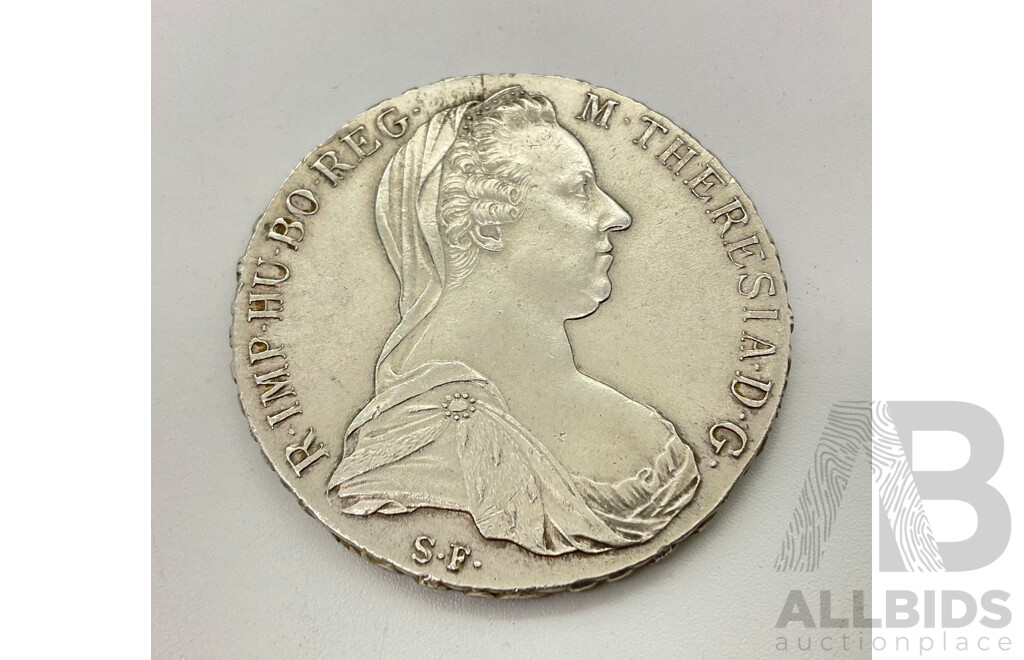 Austrian 1780 One Silver Thaler Coin .833