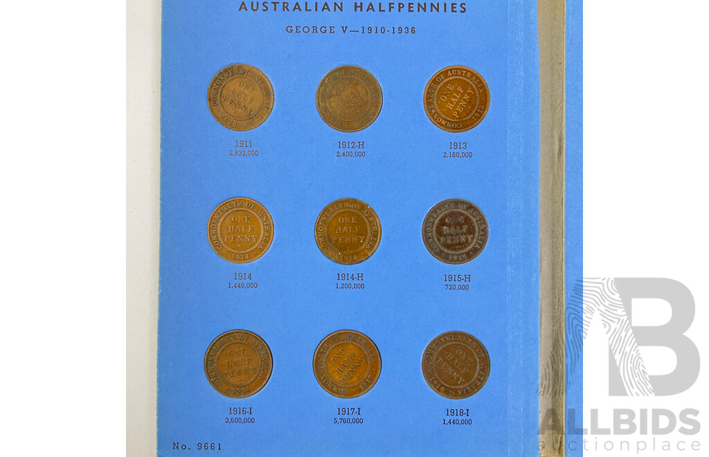 Australian Whitman Half Penny Album 1911-1936 (Lacking 1923)