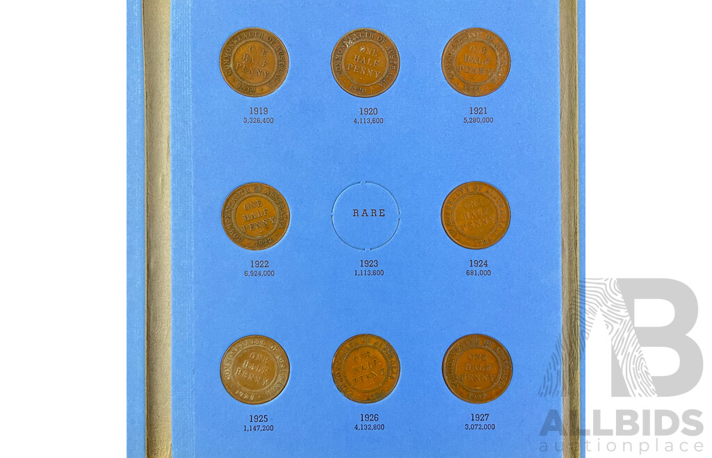 Australian Whitman Half Penny Album 1911-1936 (Lacking 1923)