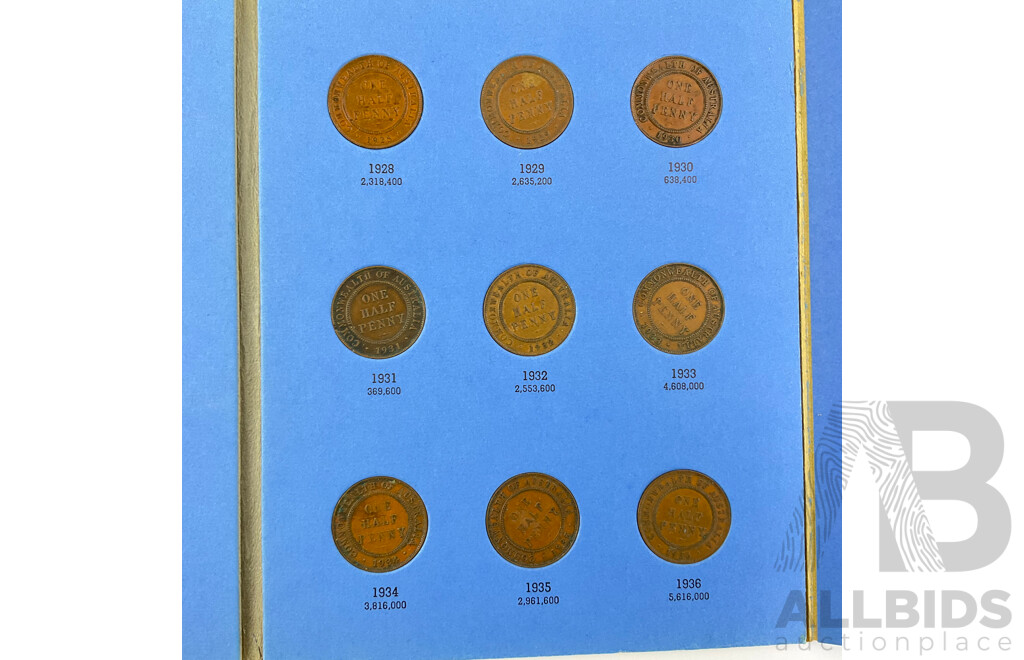 Australian Whitman Half Penny Album 1911-1936 (Lacking 1923)