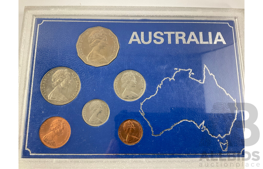 Australian 1921 Star Silver Shilling, 1946 Penny, 2001 Fifty Cent Federation Set, 2024 Commemorative on Dollar, Bluey Buck, 1981 UNC Coin Set