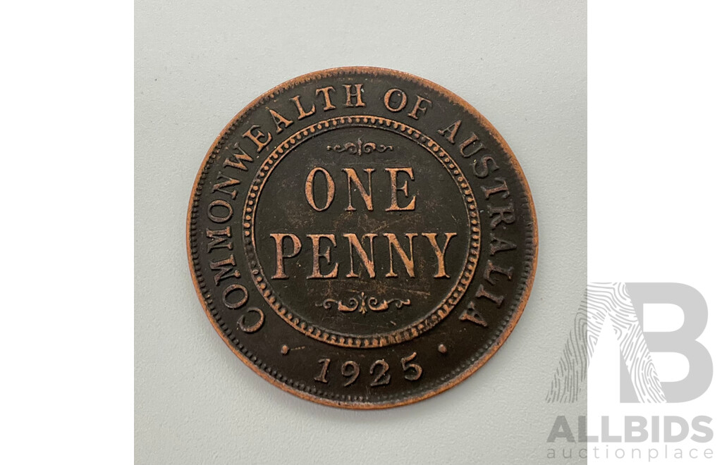 Rare Australian 1925 One Penny