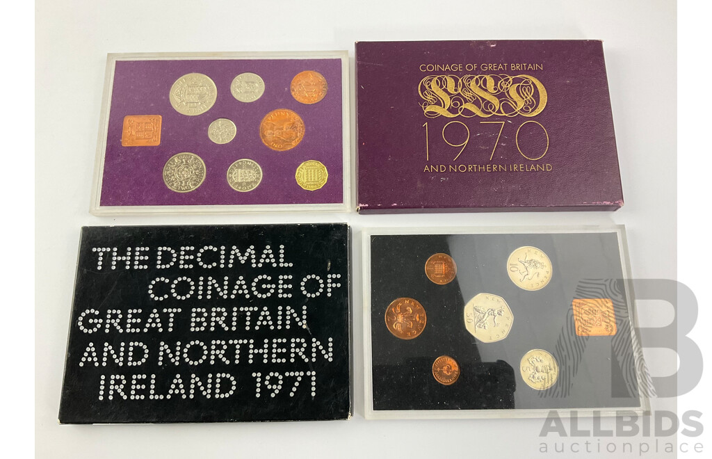 Great Britain and Northern Ireland 1970-71 UNC Coin Sets