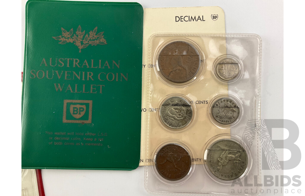 Australian Predecimal BP Souvenir Coin Wallet, 1961 Coin Set, 1983 UNC Coin Set