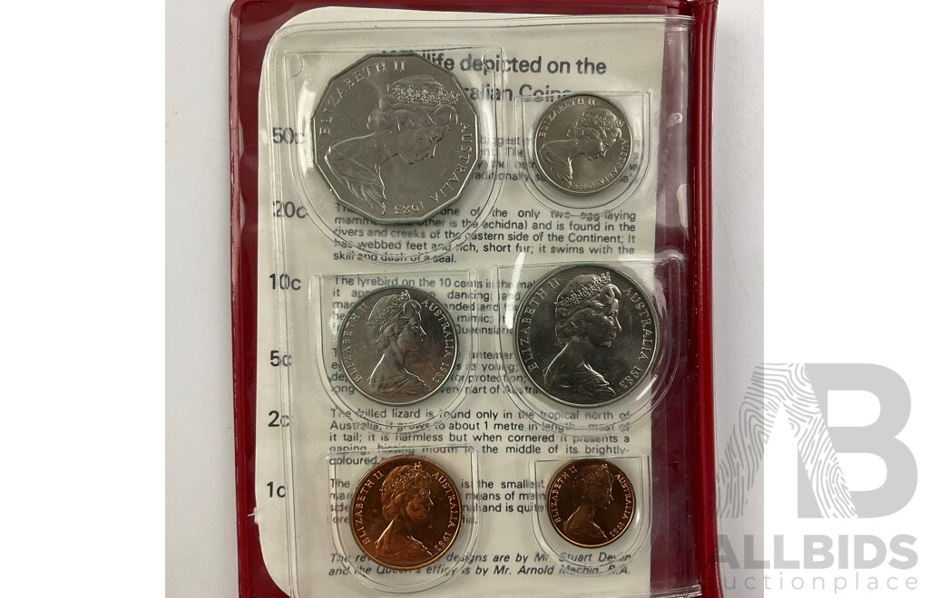 Australian Predecimal BP Souvenir Coin Wallet, 1961 Coin Set, 1983 UNC Coin Set