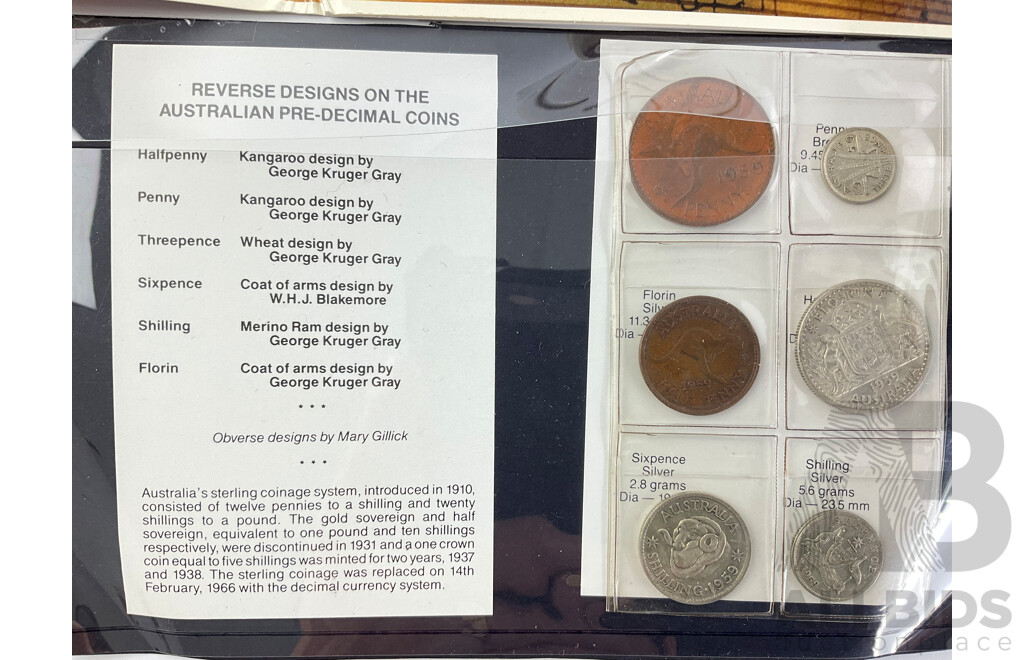 Australian 1959 Coin Set, 1988 First State Medallion, DVA 60th Anniversary WW2 End Medallion, Canada 1980 UNC Coin Set, Austrian 2003 UNC Coin Set