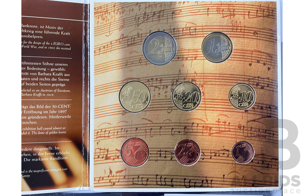 Australian 1959 Coin Set, 1988 First State Medallion, DVA 60th Anniversary WW2 End Medallion, Canada 1980 UNC Coin Set, Austrian 2003 UNC Coin Set