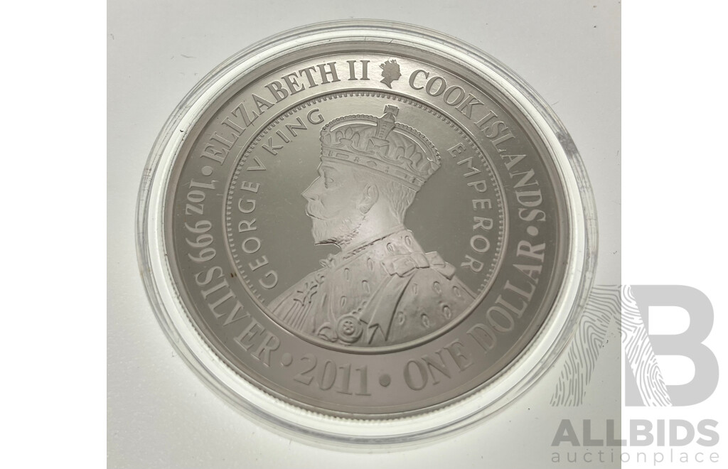 Cook Islands 2011 Commemorative One Silver Proof Dollar, Victoria Centenary Florin .999