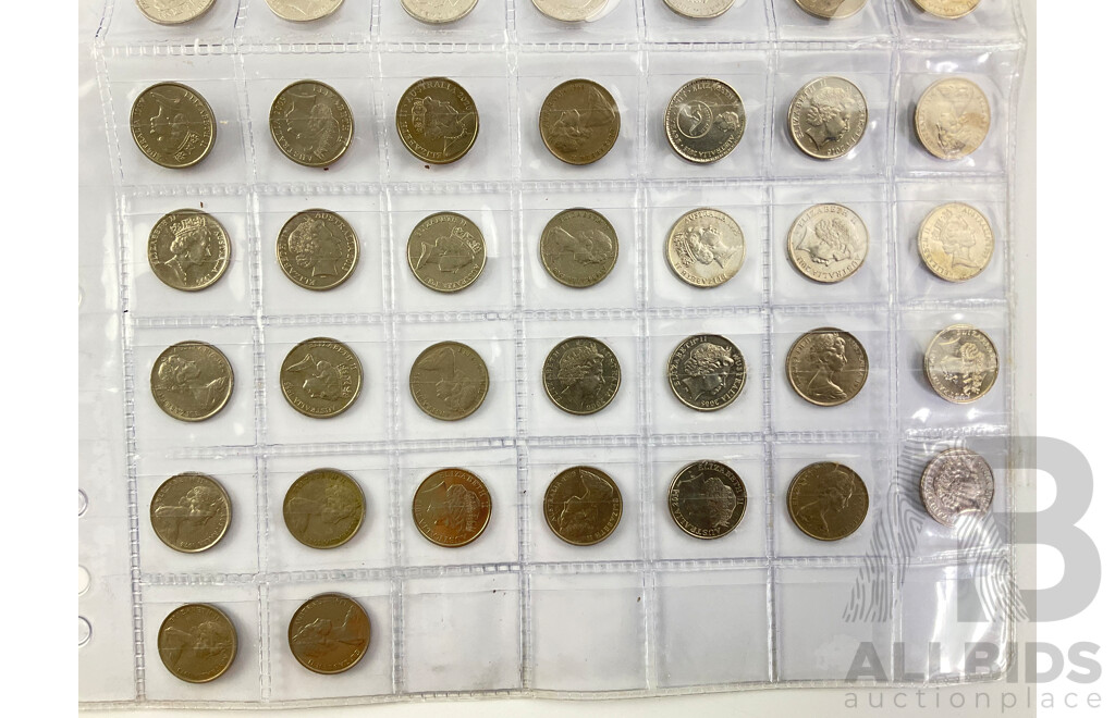Australian Five Cent Coin Collection, Examples From 1966 to 2024 Including 1972 and 2016 Fifty Years Decimal Currency