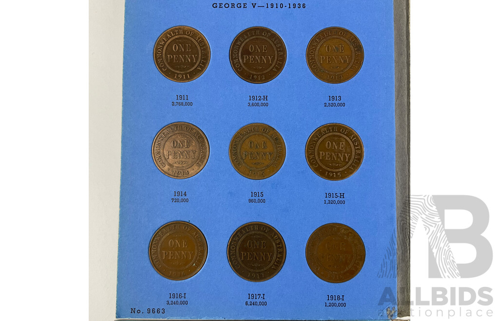 Three Australian Whitman Penny Albums 1911-1936, 1938-1952, 1953-1964 Including 1925 and 1946