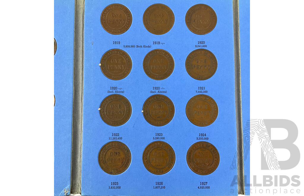 Three Australian Whitman Penny Albums 1911-1936, 1938-1952, 1953-1964 Including 1925 and 1946