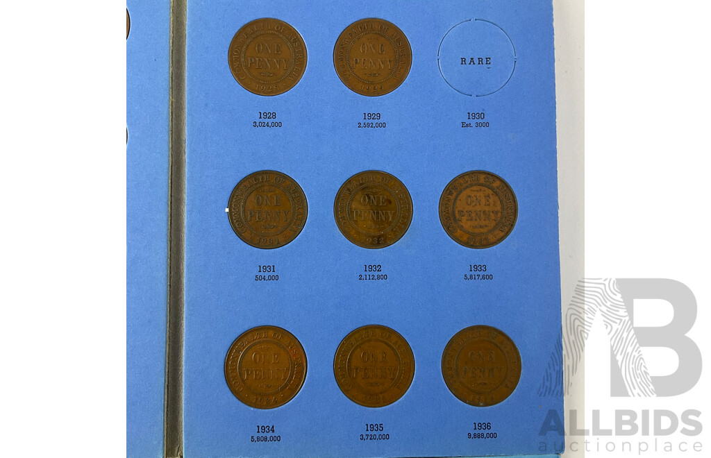 Three Australian Whitman Penny Albums 1911-1936, 1938-1952, 1953-1964 Including 1925 and 1946