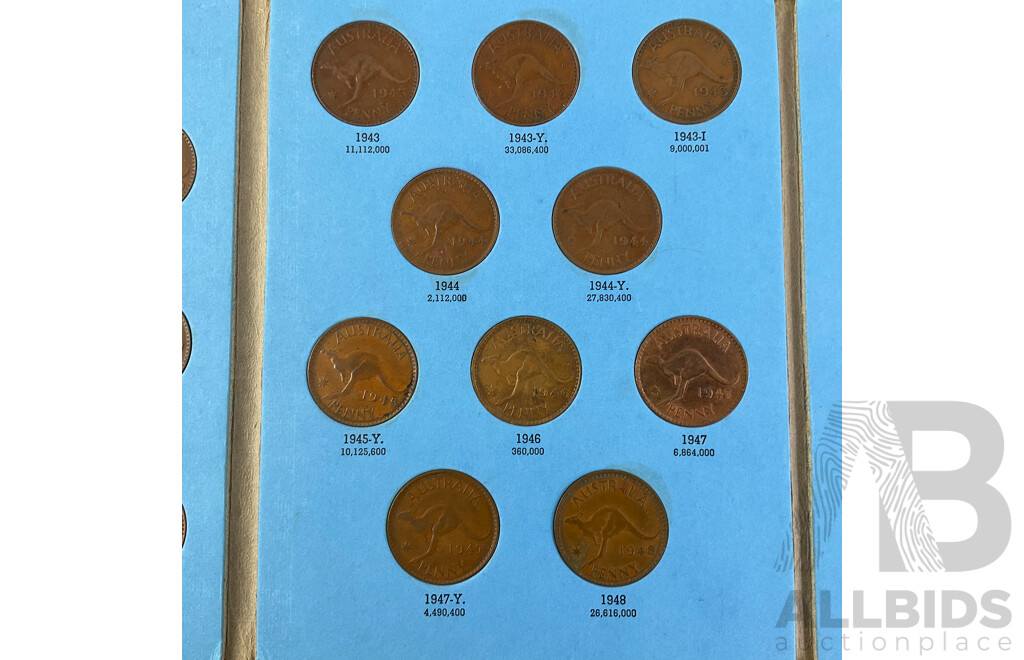 Three Australian Whitman Penny Albums 1911-1936, 1938-1952, 1953-1964 Including 1925 and 1946