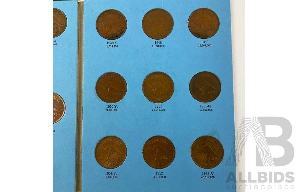 Three Australian Whitman Penny Albums 1911-1936, 1938-1952, 1953-1964 Including 1925 and 1946
