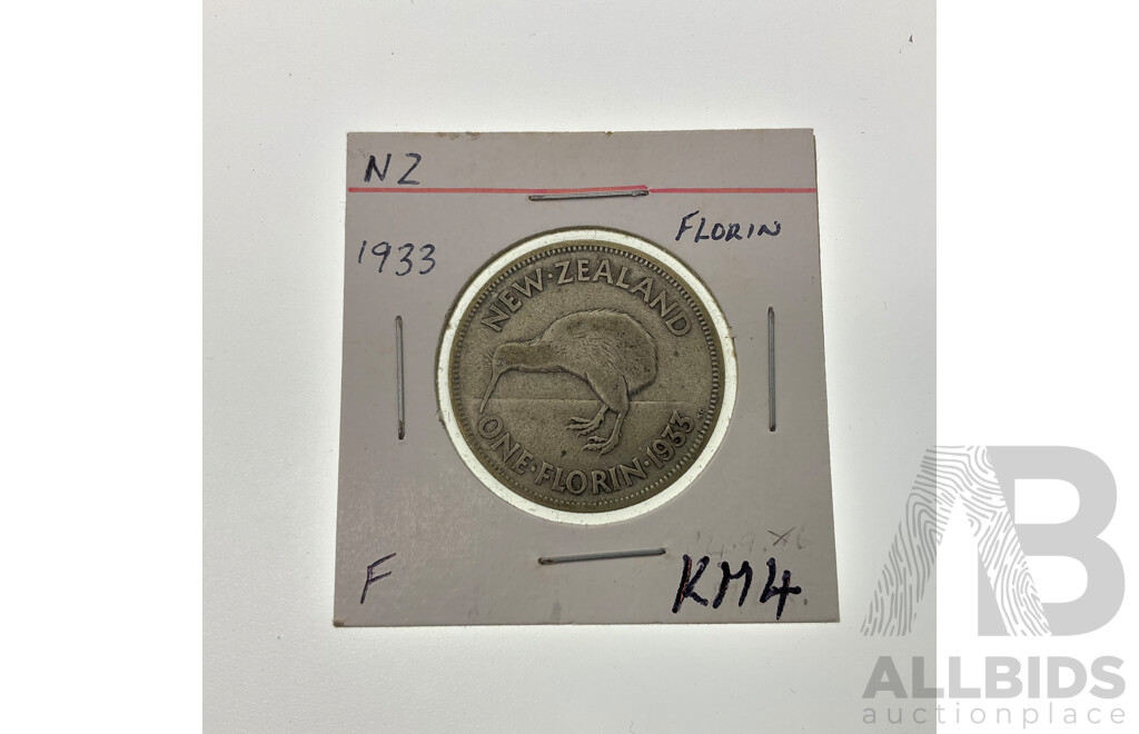 Australian 1921 Silver Star Shilling, Two 2024 One Dollar Coins 'Bluey Bucks' , 2021 Two Dollar Indigenous Service, New Zealand 1933 Silver Florin, Three USA 1941 Silver Dimes, Novelty Bitcoin Note and Coin