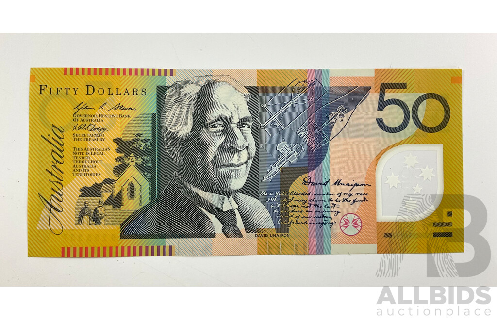 Australian 2009 Fifty Dollar Note Stevens/Henry JA 09253357