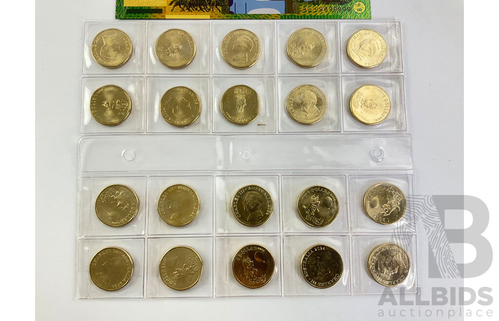 Twenty Australian 2024 One Dollar 'Bluey Bucks' with Three Novelty Bluey One Hundred Dollar Notes