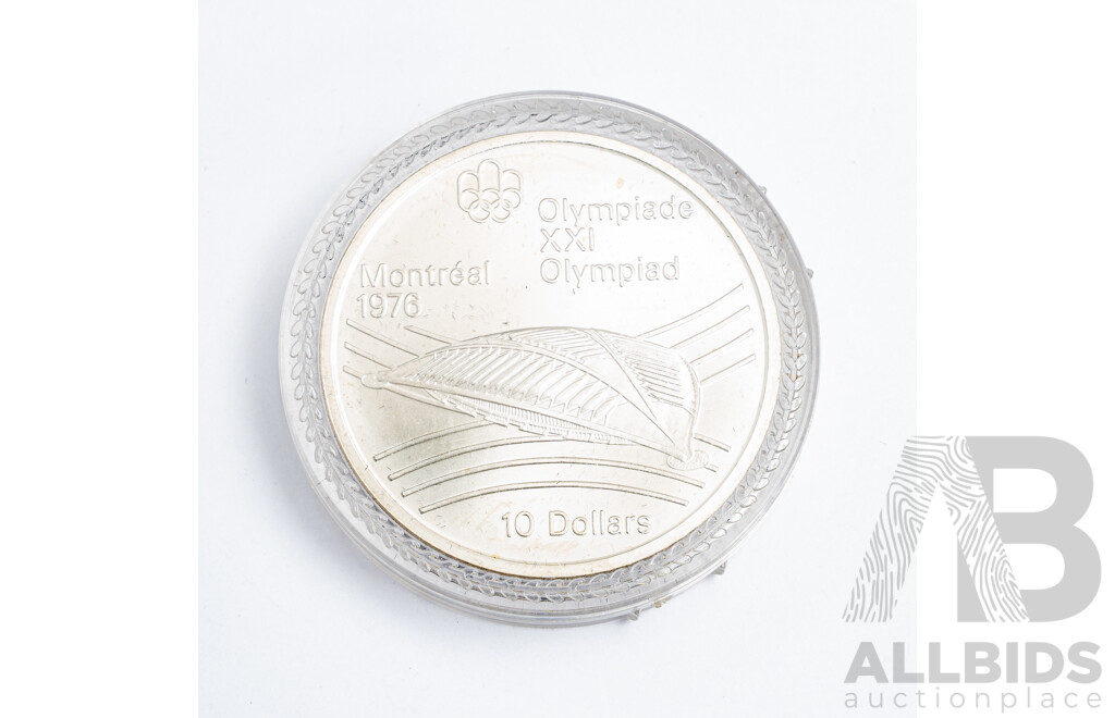 Canada 1976 Silver Ten Dollar Coin, XXI Olympiad .925