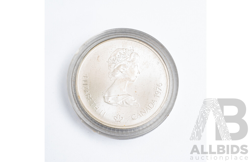 Canada 1976 Silver Ten Dollar Coin, XXI Olympiad .925
