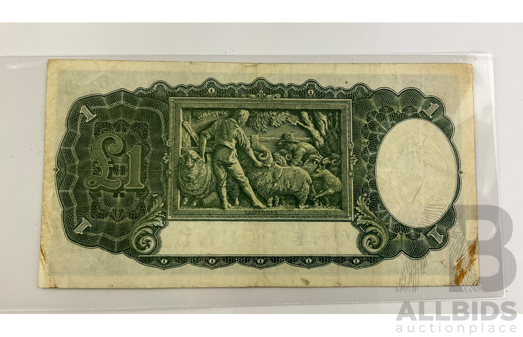 Australian 1942 One Pound Note, Armitage/Mcfarlane R30, H91 620101