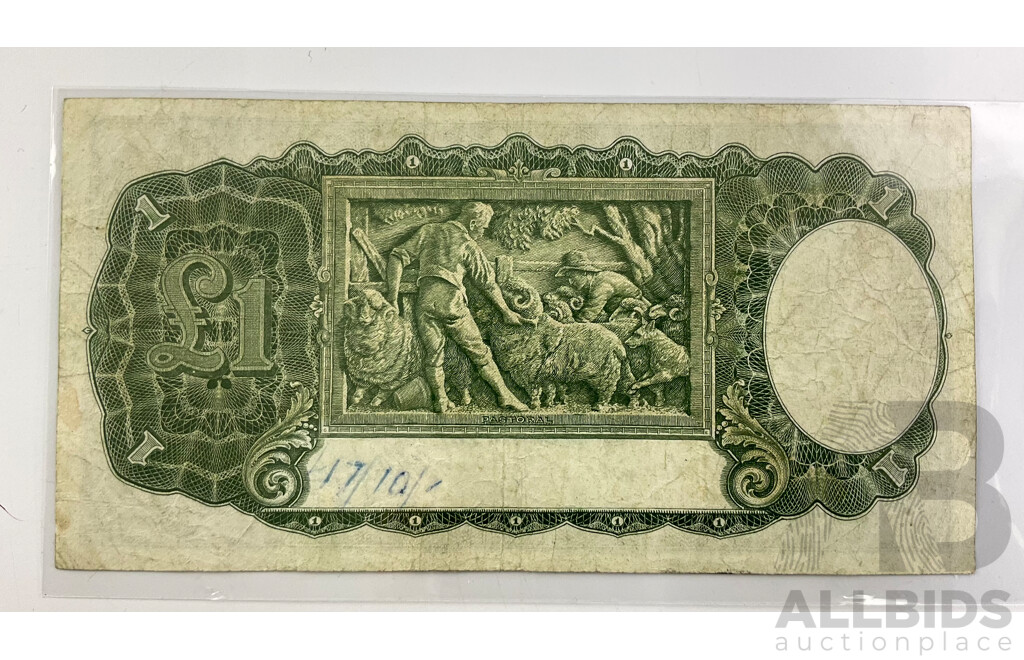 Australian 1949 One Pound Note, Coombs/Watt R31, W24 089785