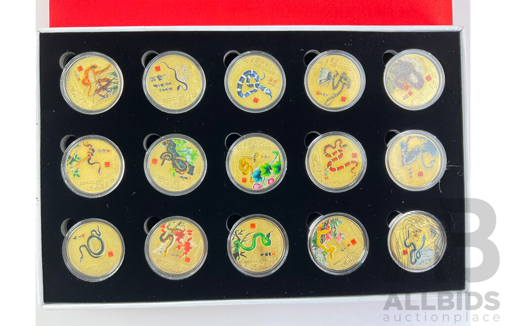 Chinese Lunar Year of the Snake Fifteen Coin Set
