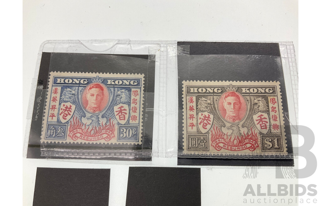 Hong Kong 1946 Victory Stamps with 1953 and 1863 QV Examples