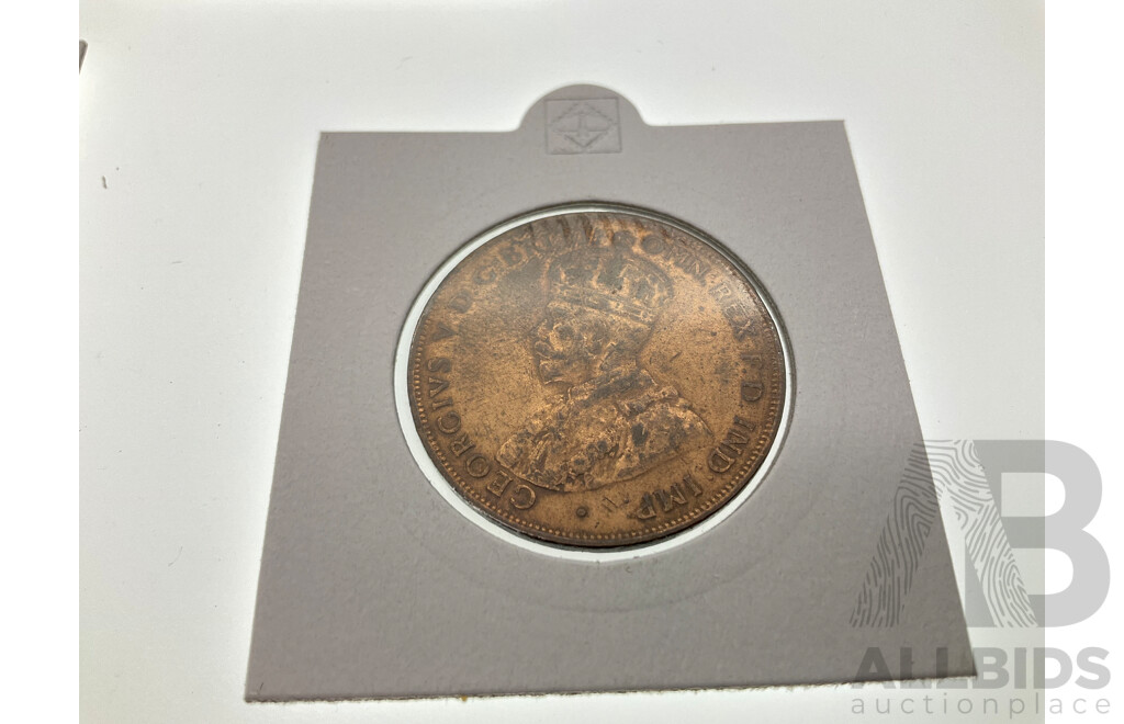 Australian 1925 Silver Predecimal Coin Set Including 1925 Penny