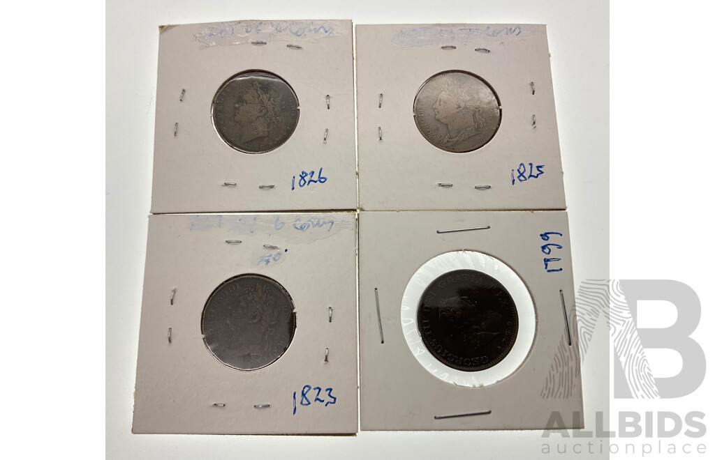 United Kingdom Farthings Including 1799, 1823, 1825, 1826
