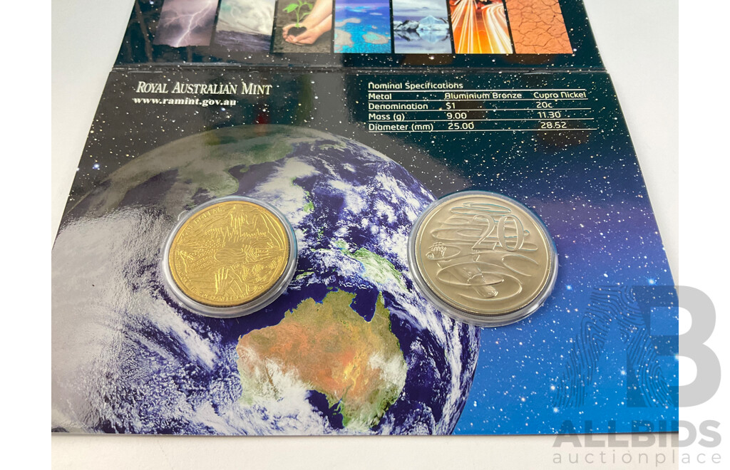 Australian 2008 International Year of Planet Earth Two Coin Set and 2018 Commonwealth Games Seven Coin Set