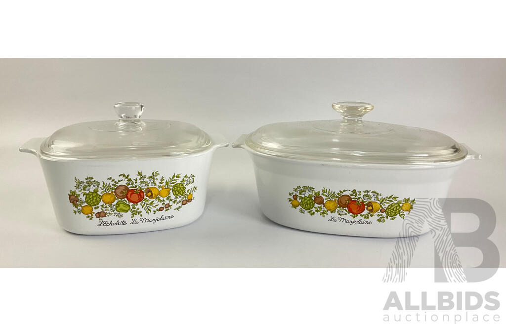 Vintage Corning Ware Spice of Life Cassarole Dishes with Lids