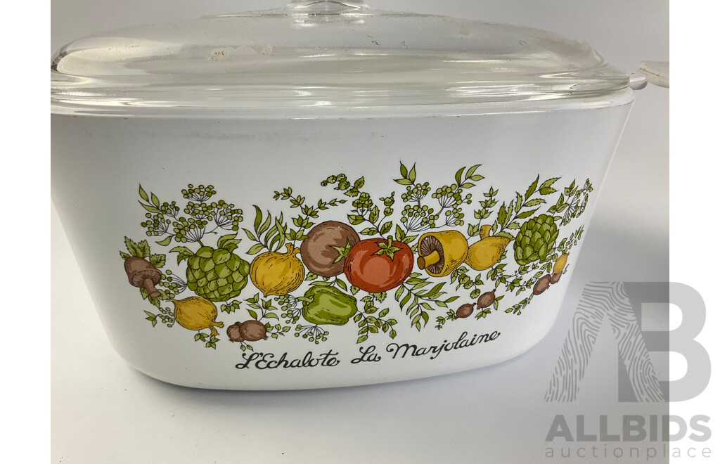 Vintage Corning Ware Spice of Life Cassarole Dishes with Lids