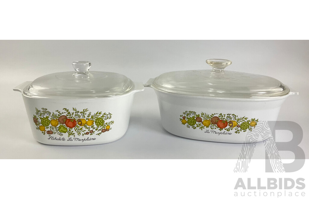 Vintage Corning Ware Spice of Life Cassarole Dishes with Lids