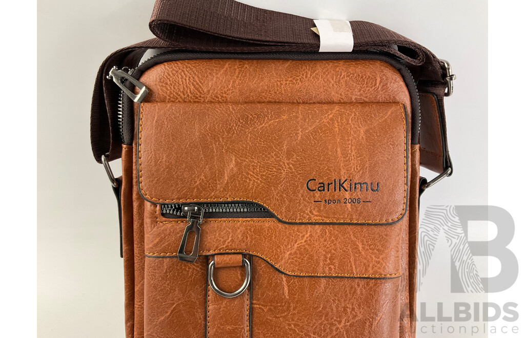 Carl Kimu Leather Tote Bag with Three Faux Leather Wallets