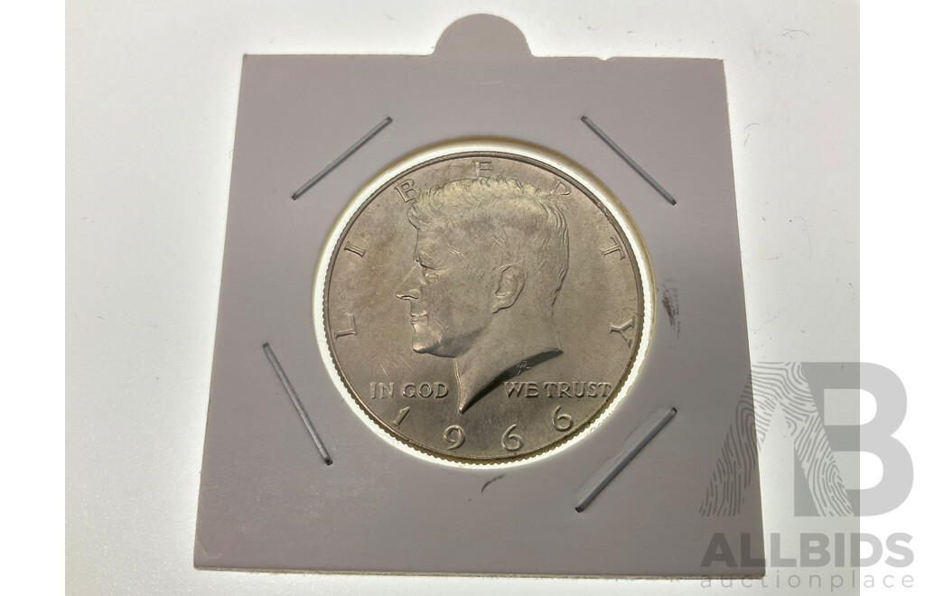 USA 1966 UNC Silver Kennedy Half Dollar .400