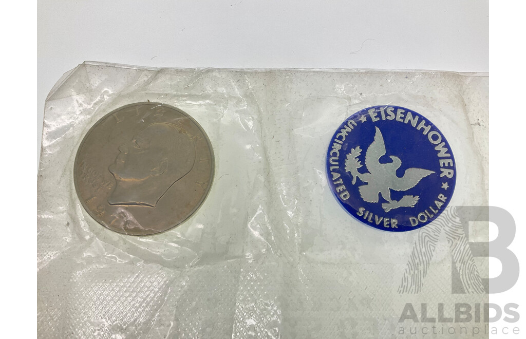 USA 1971 UNC Silver Eisenhower One Dollar, Collectors Issue .400