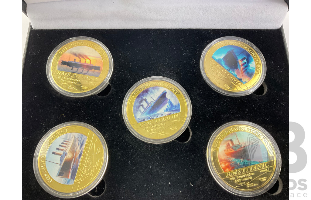 Commemorative Set of Titanic Gold Plated Coins