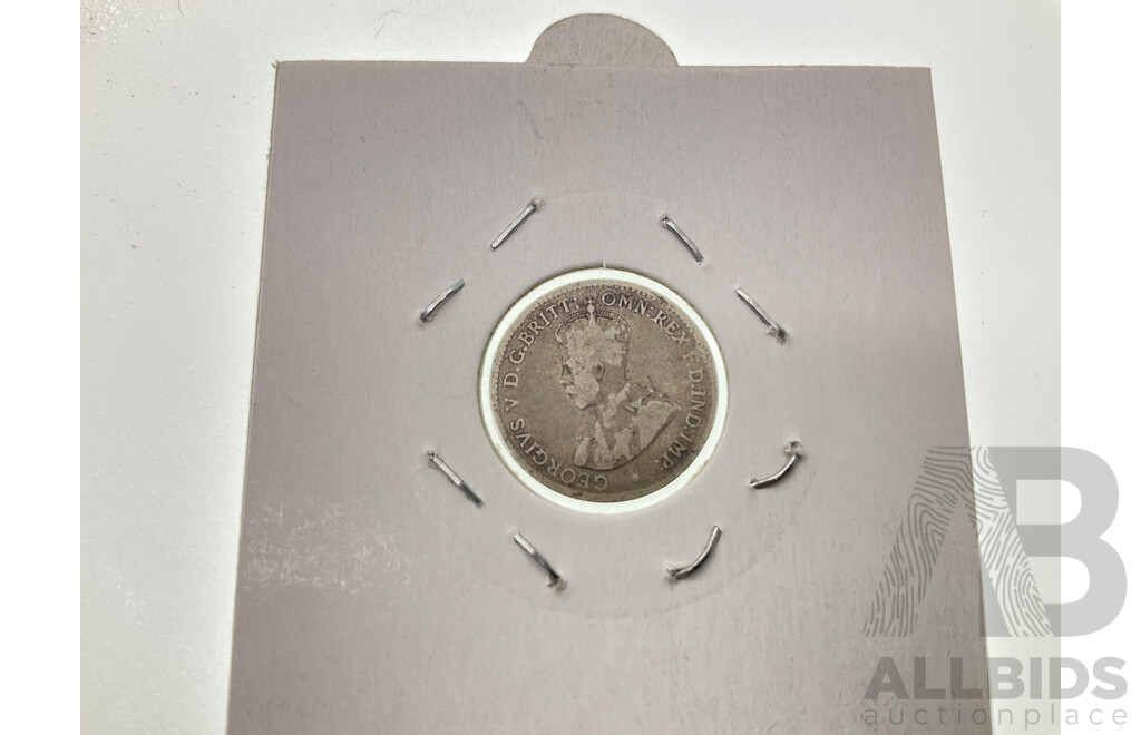 Australian 1918 Silver Threepence, Melbourne Mint .925