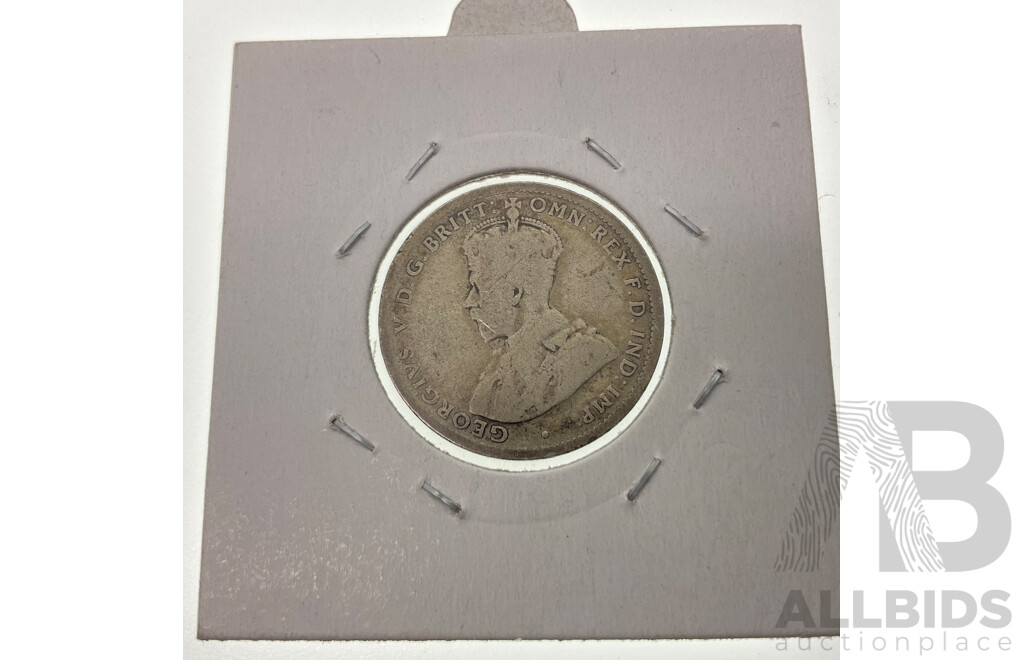 Australian 1916 Silver Shilling, Melbourne Mint .925