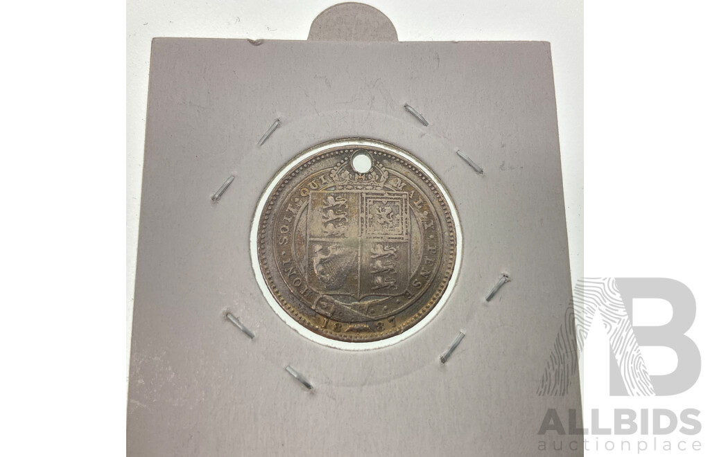 United Kingdom 1887 Silver Shilling .925